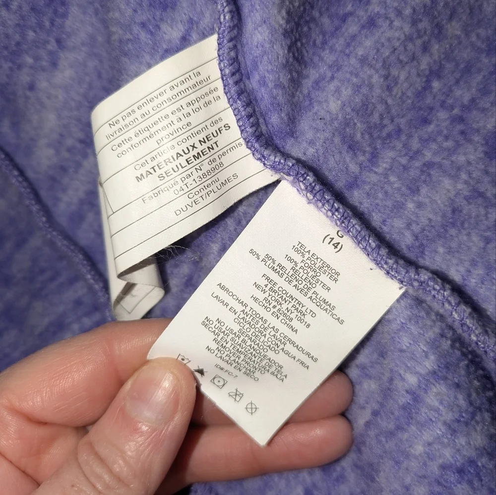 Free Country Girl Purple Winter Coat GUC Size Girl's L (14)